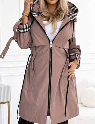 Monica | Hooded Longline Zip Coat