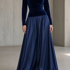 Vivien | High-Neck Velvet Maxi Dress