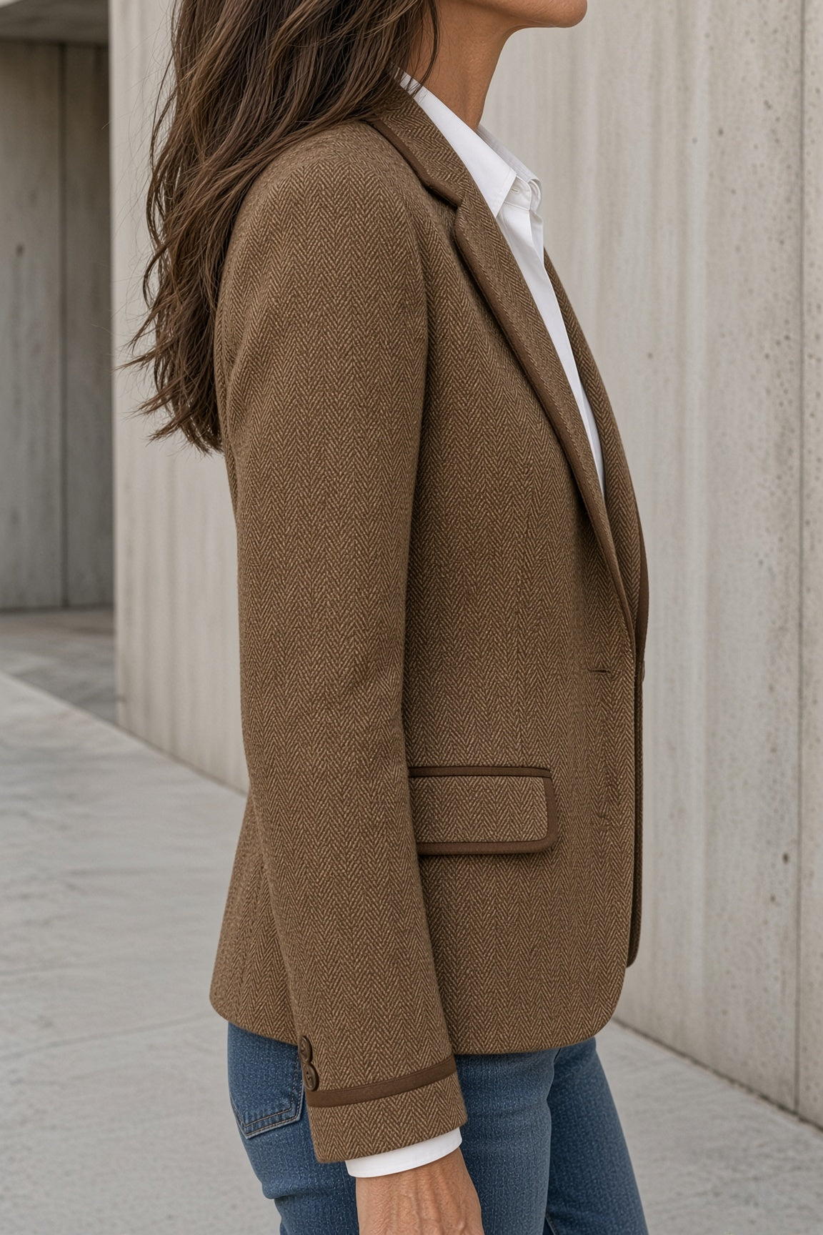 Luna | Vintage Herringbone Blazer