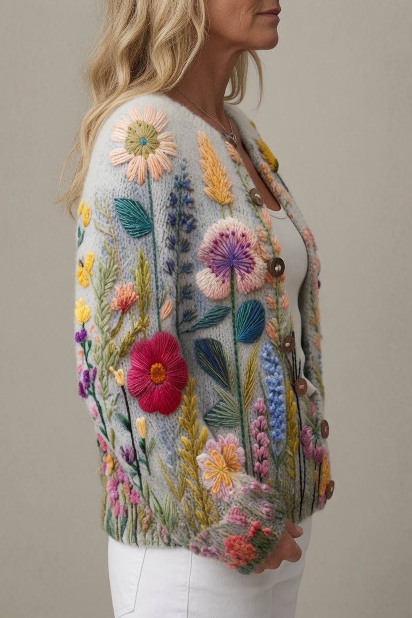 Hazel | Floral Knit Cardigan