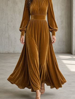 Rhea | Flowing Pleated Maxi Dress