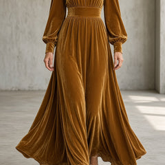 Rhea | Flowing Pleated Maxi Dress