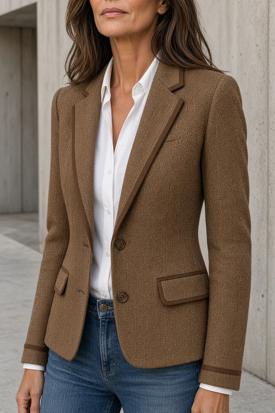 Luna | Vintage Herringbone Blazer