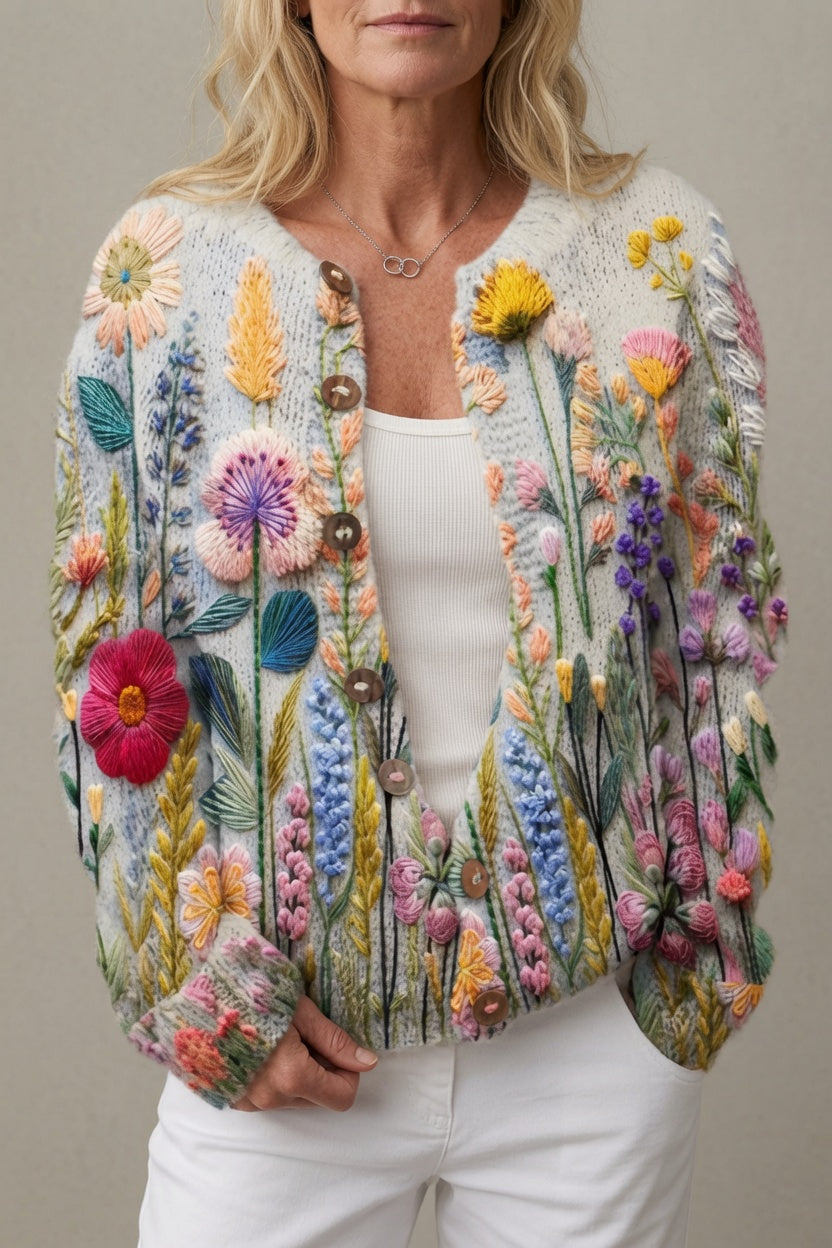 Hazel | Floral Knit Cardigan