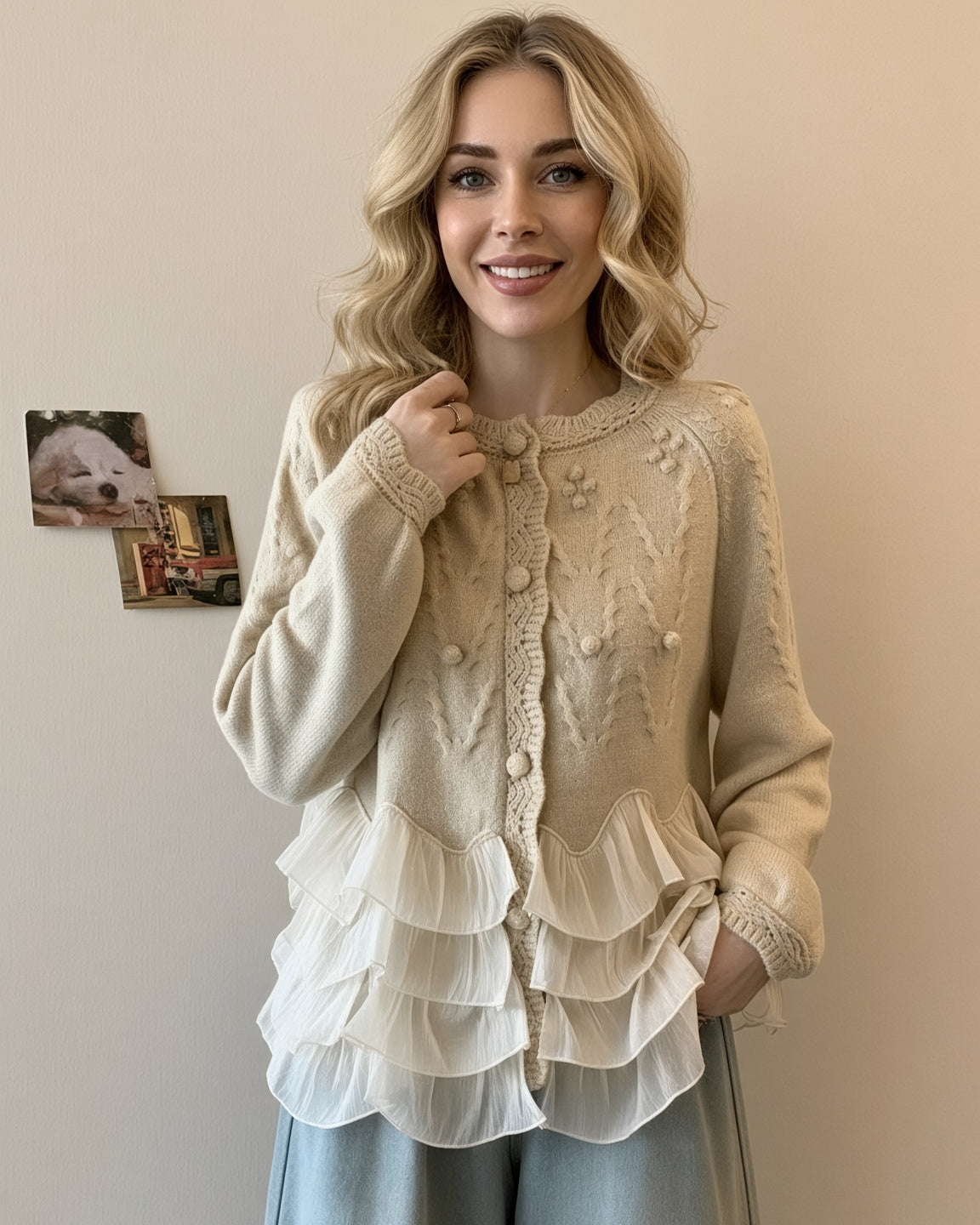 Natalie | Ruffle-Hem Cardigan