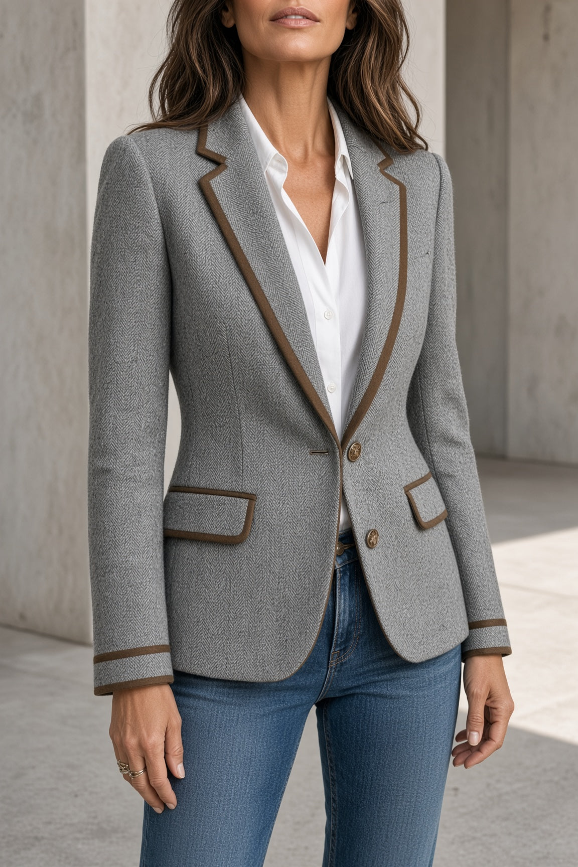 Luna | Vintage Herringbone Blazer