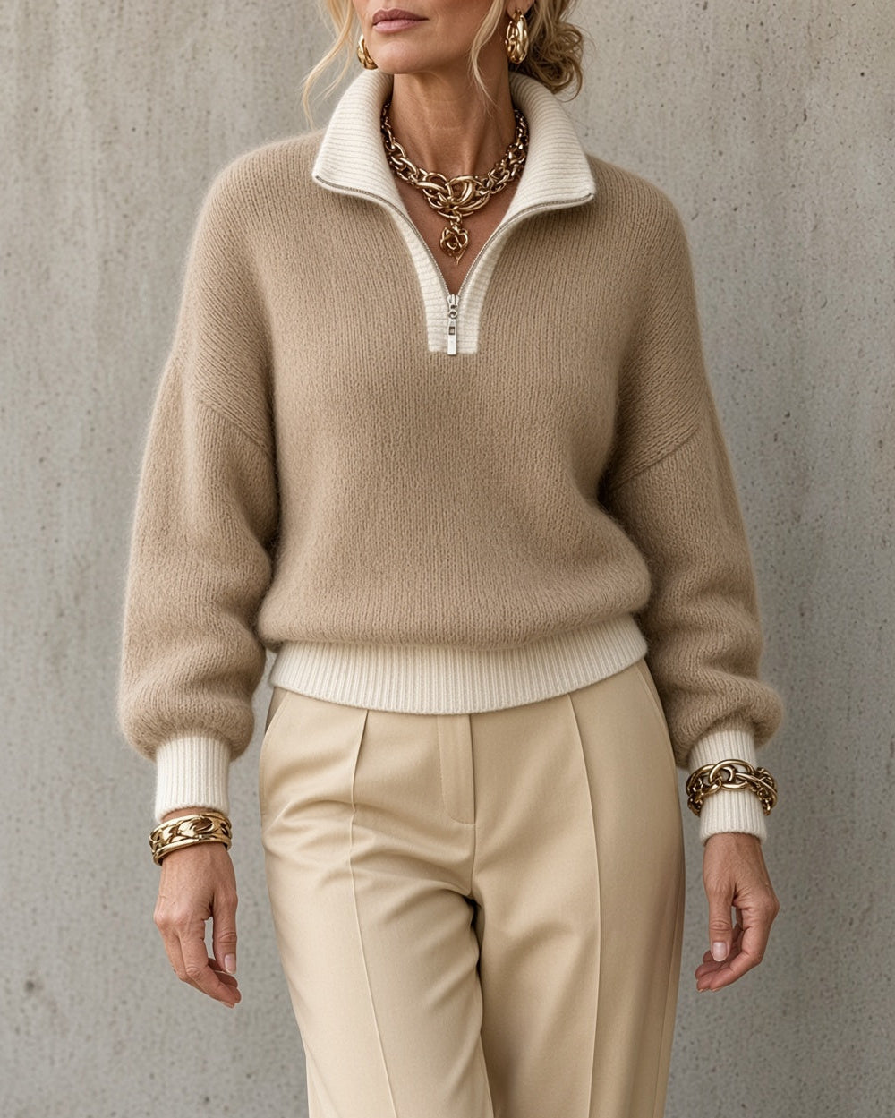 Monica | Half-Zip Collared Jumper