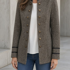 Elena | Textured Blazer with Gold-Tone Buttons