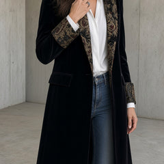 Monica | Longline Velvet Coat