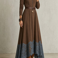 Abigail | Lace-Hem Maxi Dress