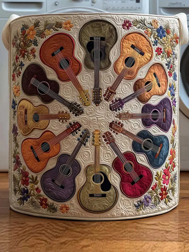 Cadence | Guitar Circle Quilted Laundry Basket