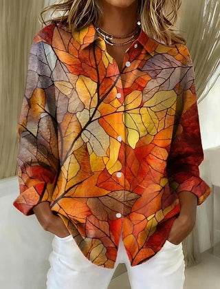 Melrose | Vintage Botanical Print Button Blouse