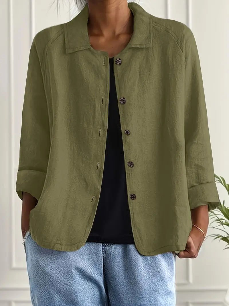 Nellie | Relaxed Button-Front Overshirt