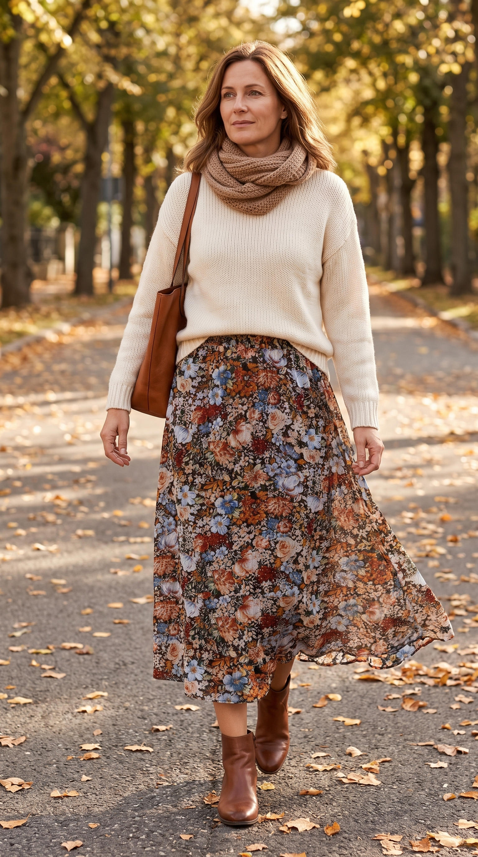 Nel | Floral Print Elasticated-Waist Skirt