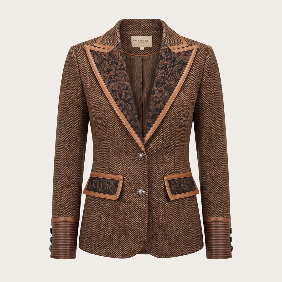 Gisella | Blazer with Printed Zigzag Inserts
