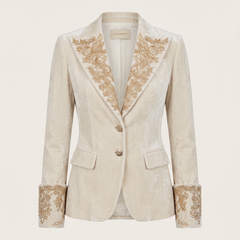 Costanza | Ivory Embroidered Blazer