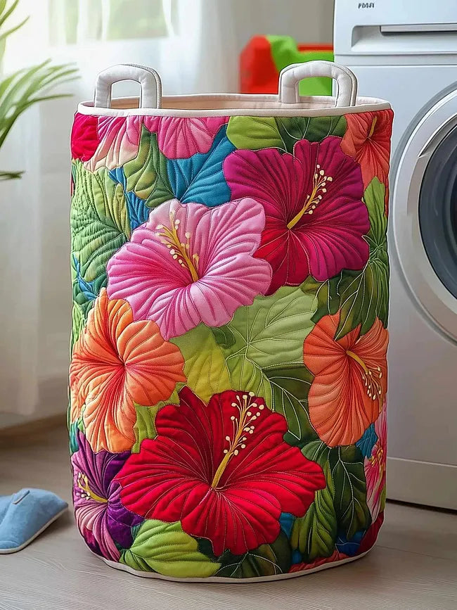 Hana | Hibiscus Glow Quilted Laundry Basket