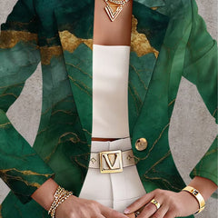 Honorine | Emerald Marble Blazer