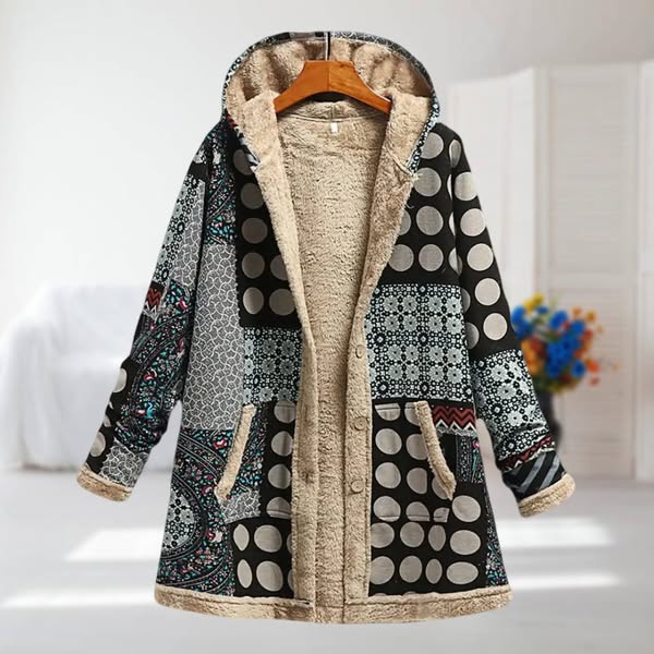 Elisa | Black and Grey Mid-Season Coat