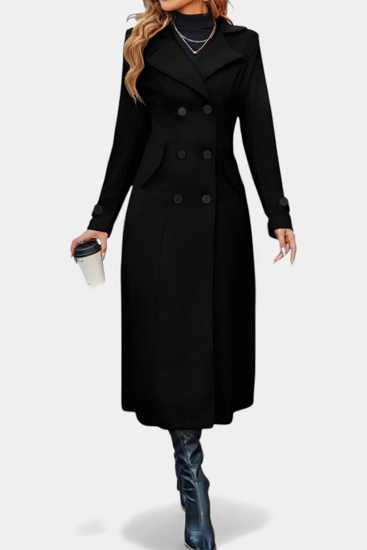 Philippa | Tailored Double-Breasted Long Coat