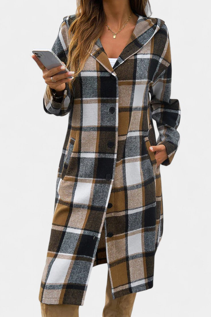 Odile | Hooded Check Jacket