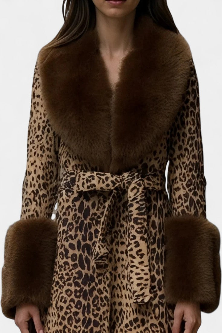 Pippa | Belted Fur-Trim Statement Coat