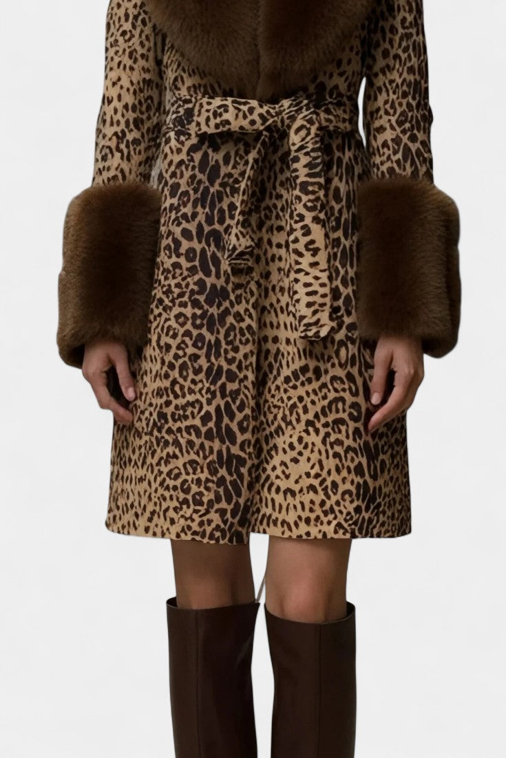 Pippa | Belted Fur-Trim Statement Coat