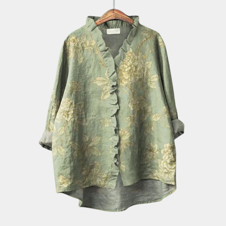 Jayda | Sage Tonal Floral Blouse