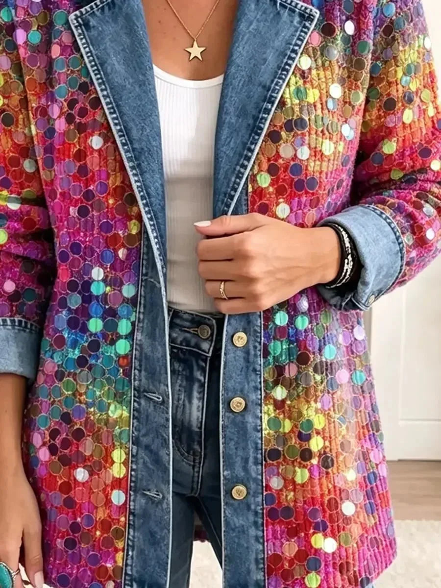 Éléonore | Veste Rétro à Sequins Brillants