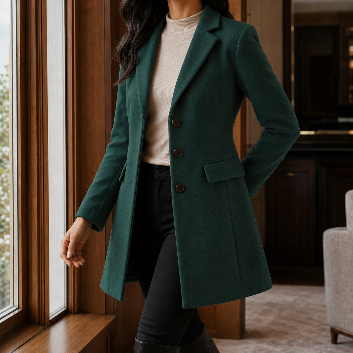 Scarlett | Single-Breasted Wool Overcoat