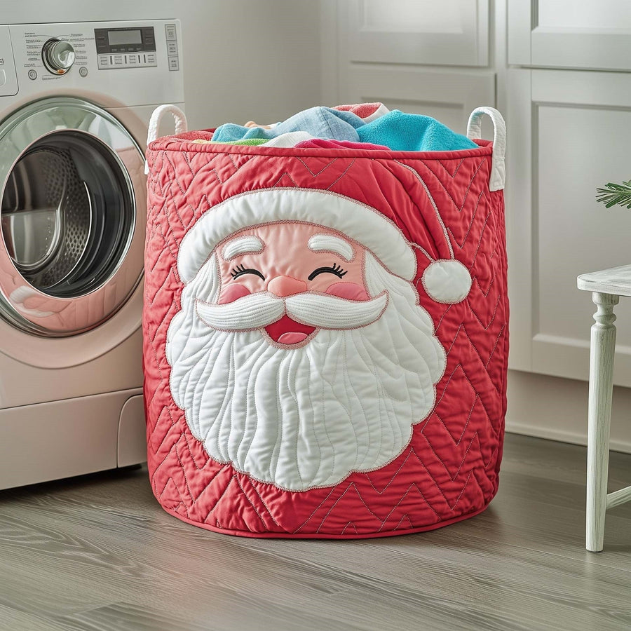Joy | Jolly Santa Quilted Laundry Basket