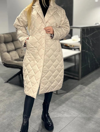 Liv | Reversible Quilted Coat with Leopard Lining