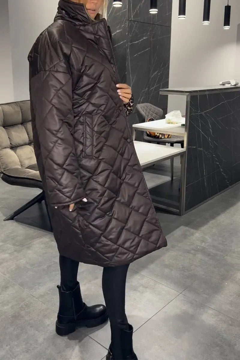 Liv | Reversible Quilted Coat with Leopard Lining