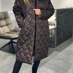 Liv | Reversible Quilted Coat with Leopard Lining