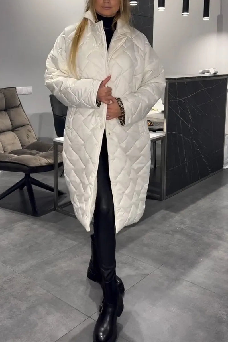Liv | Reversible Quilted Coat with Leopard Lining