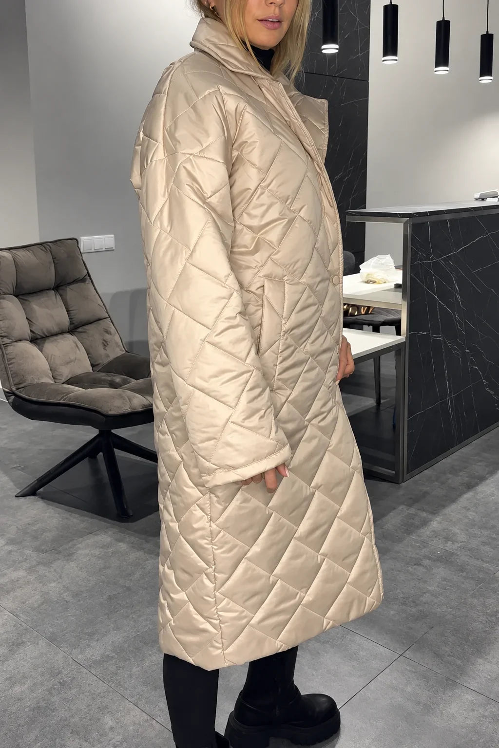 Kendall | Quilted Leopard-Lined Coat