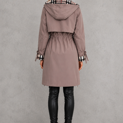Mabel | Waterproof Hooded Jacket with Check Details