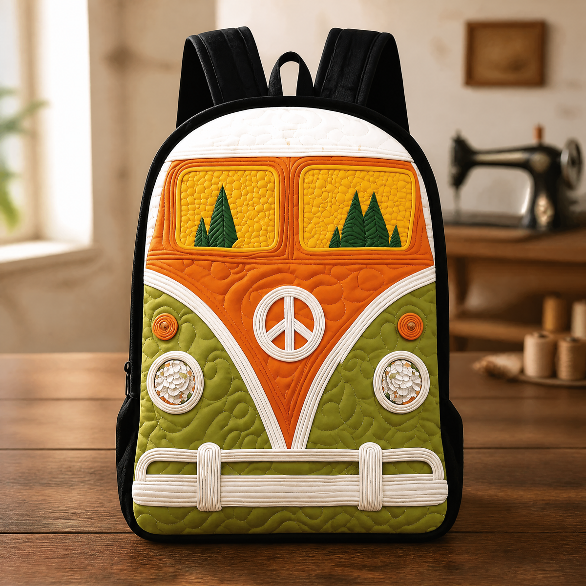 Birdie | Hippie Peace Sign Quilted Backpack