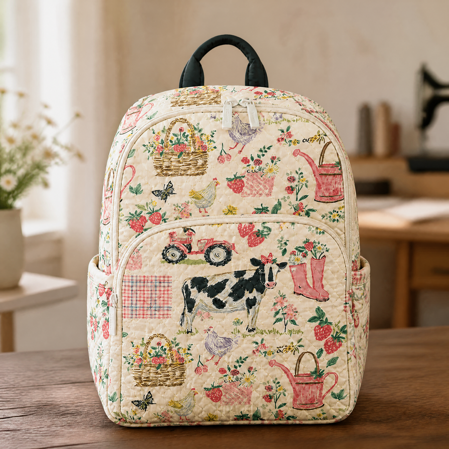 Enid | Country Cottagecore Quilted Backpack