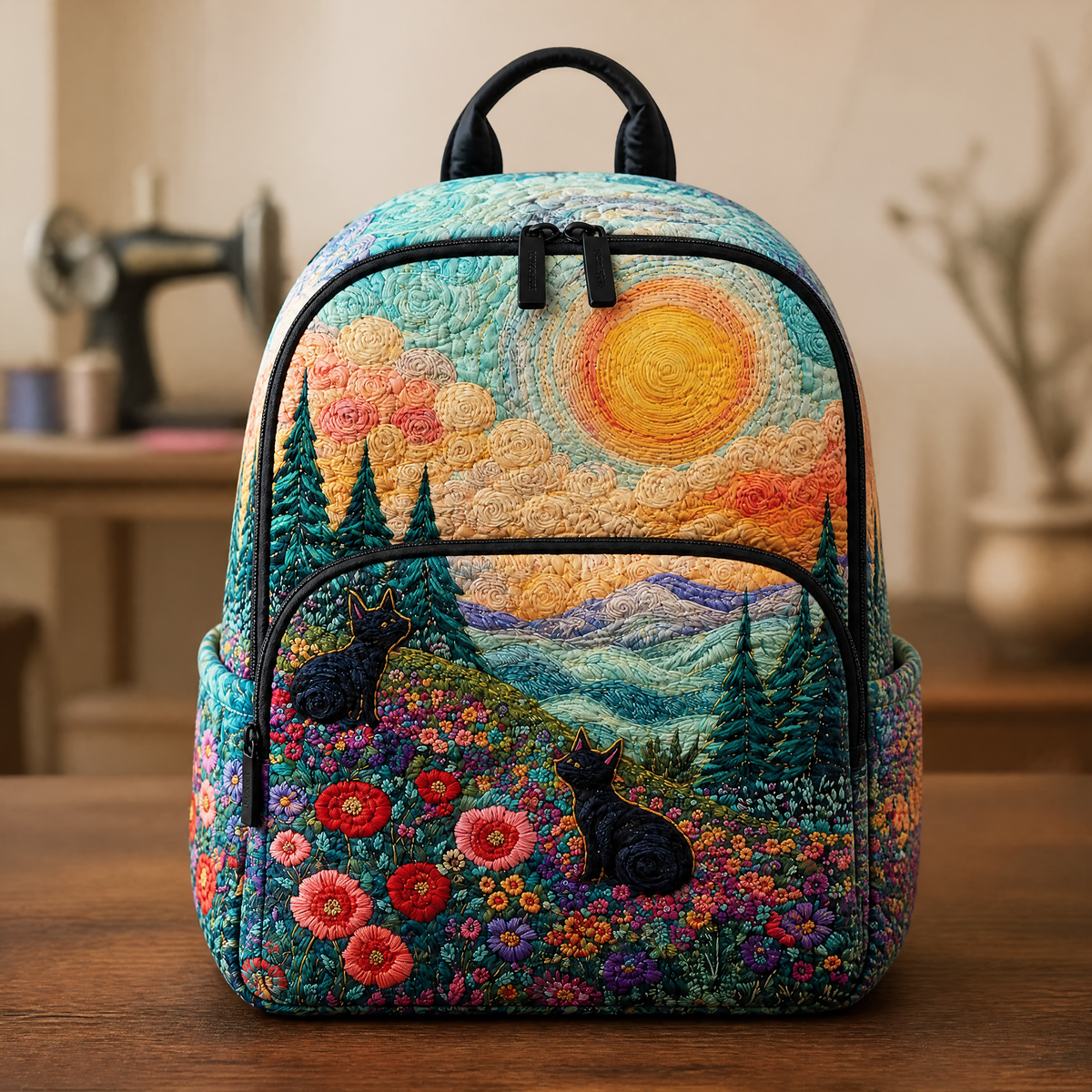 Posy | Flowers and Mountains Quilted Backpack