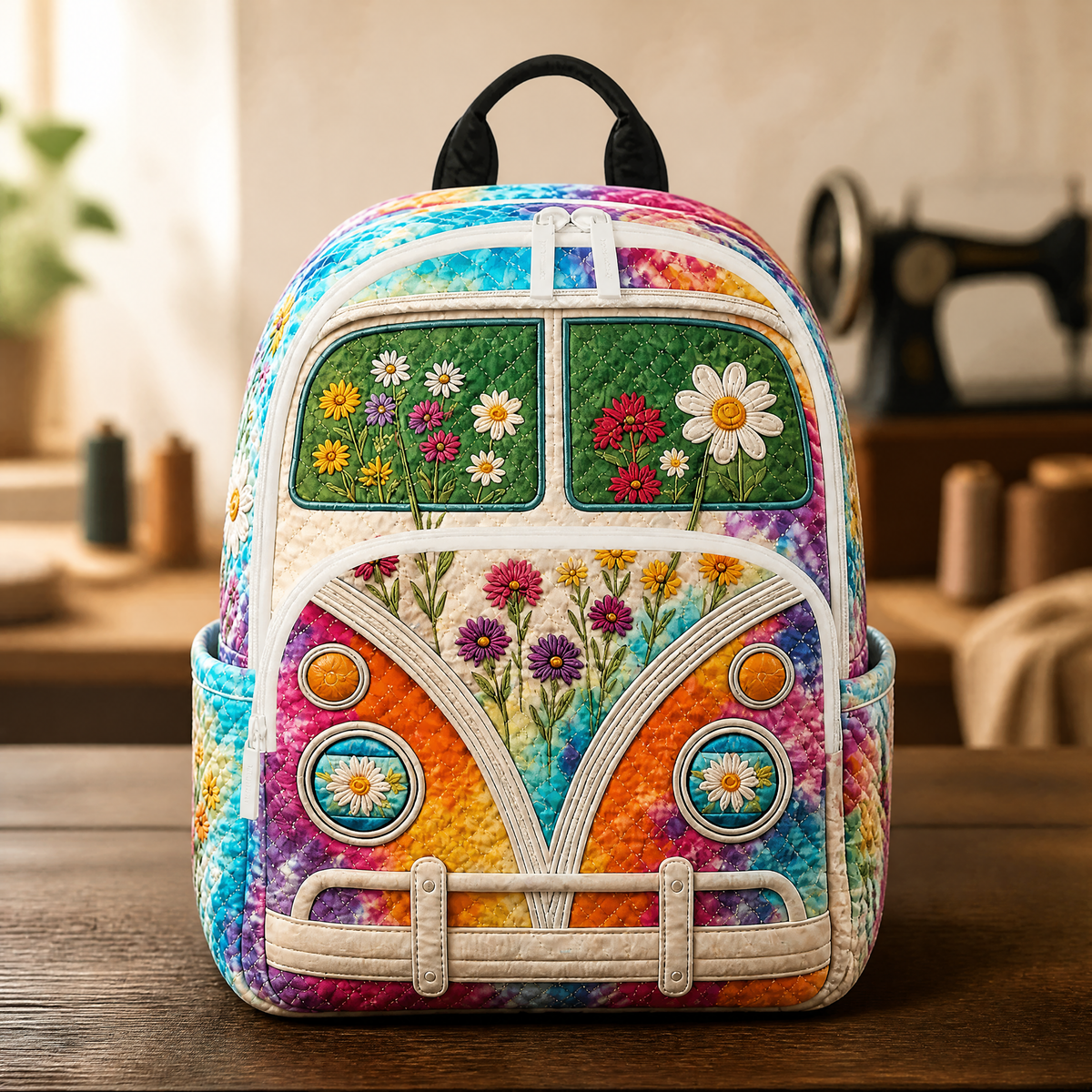 Bridie | Hippie Camper Van Quilted Backpack