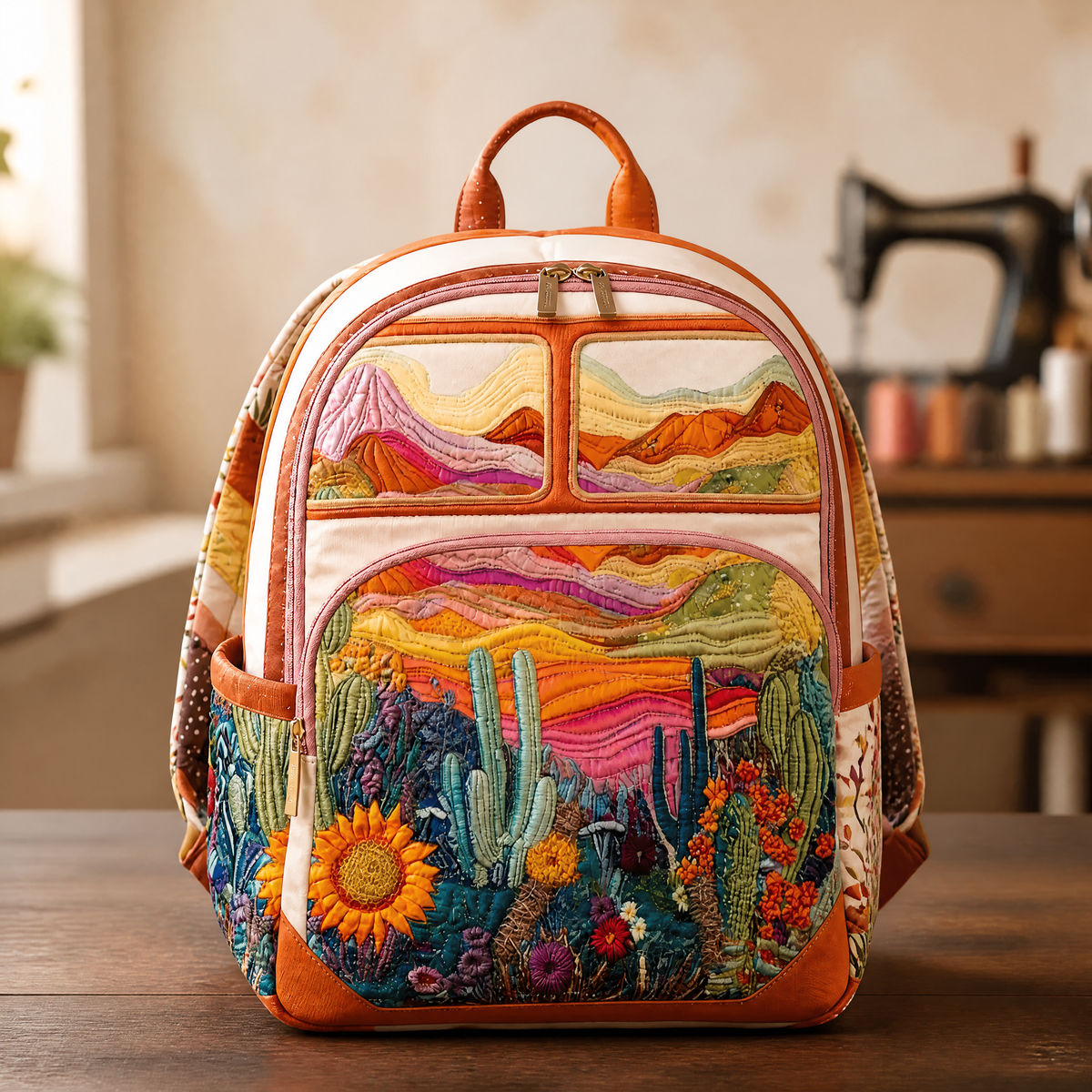 Perdita | Desert Cactus Quilted Backpack