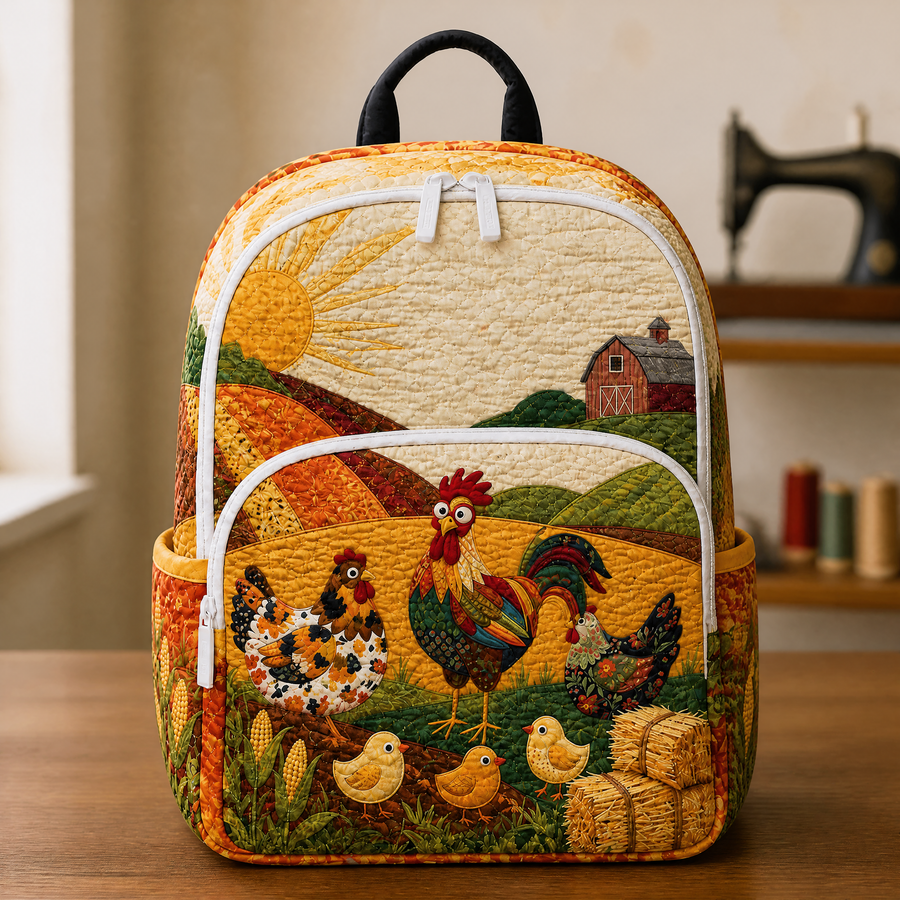 Betsy | Country Chickens and Barn Quilted Backpack