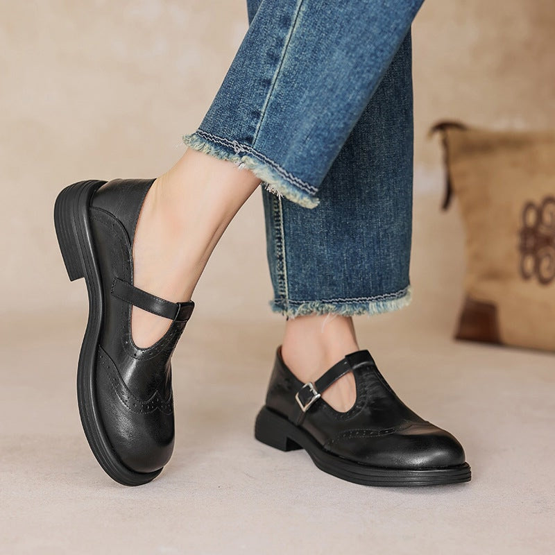 Verda | Leather-Look Mary Jane Flats