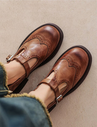 Verda | Leather-Look Mary Jane Flats