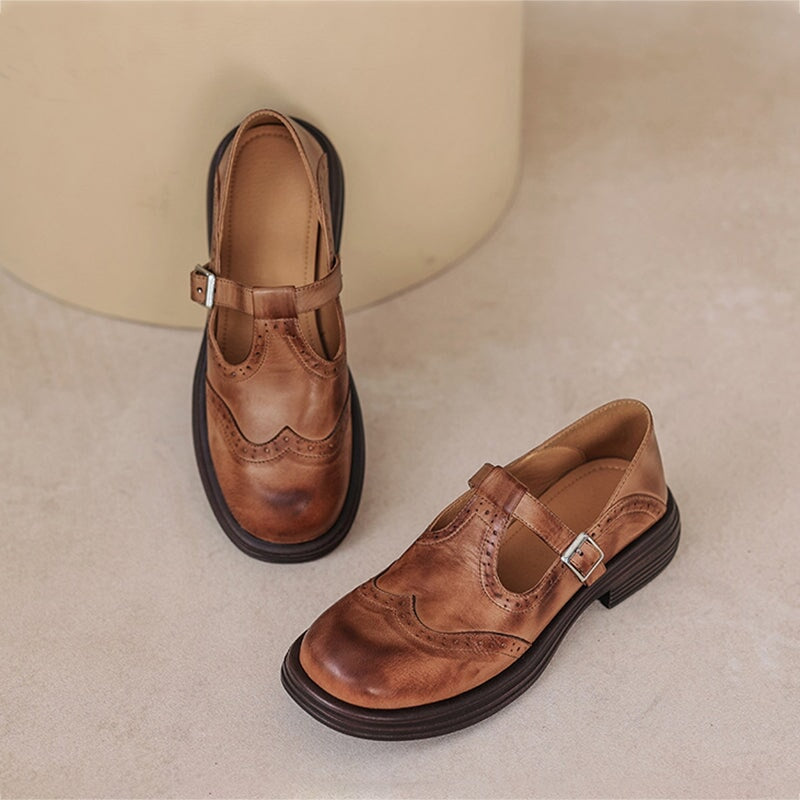 Verda | Leather-Look Mary Jane Flats