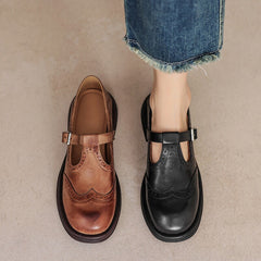 Verda | Leather-Look Mary Jane Flats