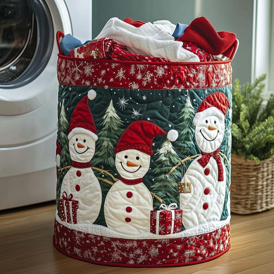 Merry | Merry Snowman Trio Quilted Laundry Basket