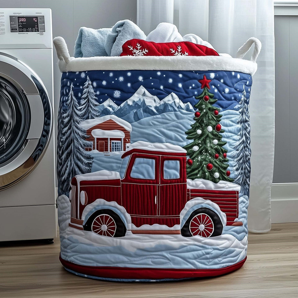 Cedar | Mountain Pine Pickup Quilted Laundry Basket