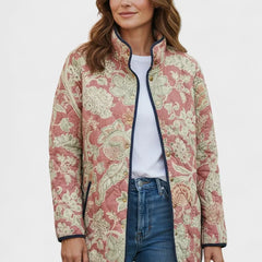 Naya | Dusty Pink Floral Quilted Jacket